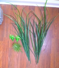 Set of 13 Artificial Plastic Plants Long Grass And Mini Pine Tree Grass
