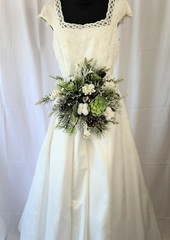 Frosted Winter Succulent Silk Wedding Bouquet