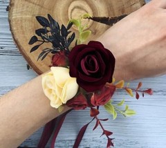 Artificial Flowers Velvet Roses 25 PCS Real Look Silk Flowers with Burgundy