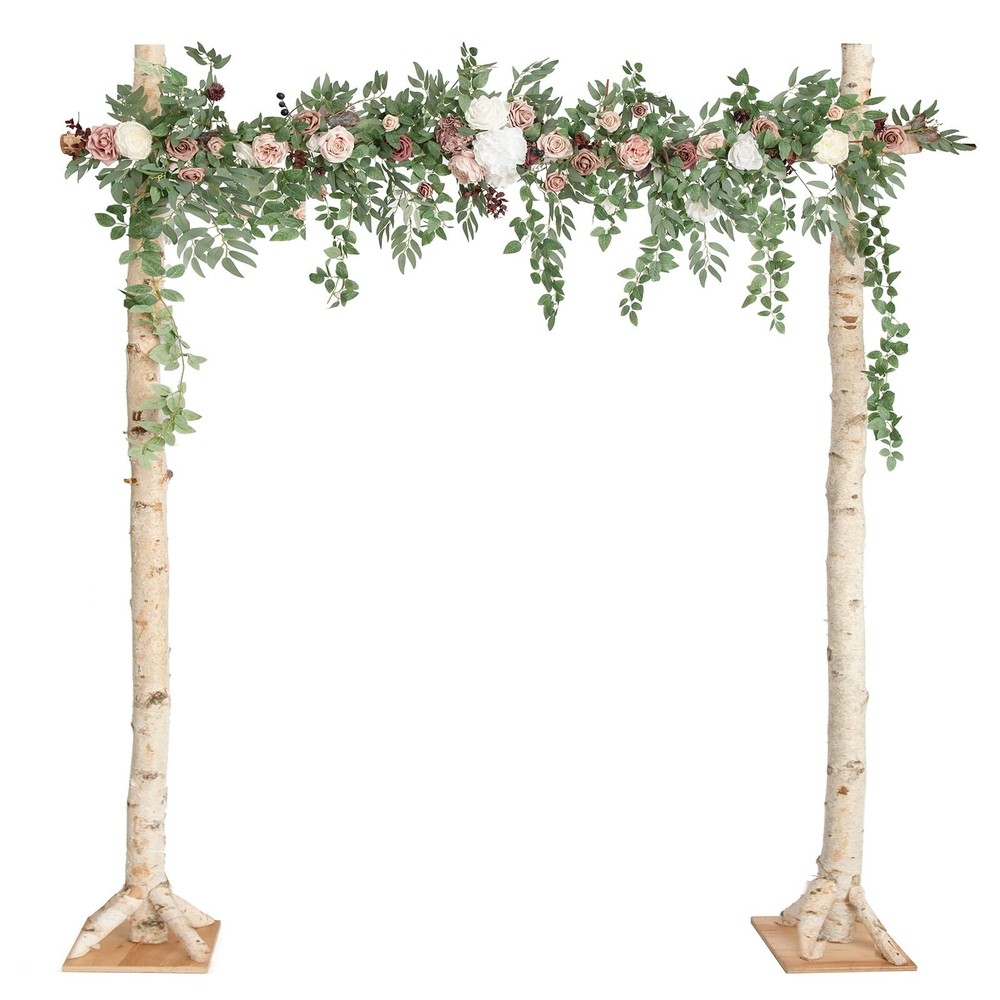 Ling’s Moment 6.5FT Backdrop Floral Garland, Spring Artificial Wedding Arch F…