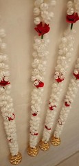Artificial jasmine Hand made flower with bell gardland set of 4