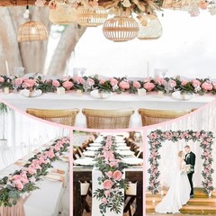 2Pcs Artificial Peony Flower Garland and – Silk Peony Garland with Pink