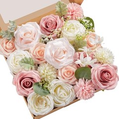 2 Pcs Artificial Flowers Fake Flowers for DIY 2 Boxes A Abby Blush Pink