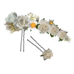 Hair Pins Paper Flowers Wedding Bridesmaids Hippies Boho Party (Set 2 pieces)