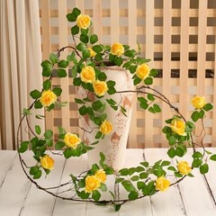 Pcs x 6 Ft Bendable Artificial Rose Vine Flower Garland, Floral Vines 2 Yellow