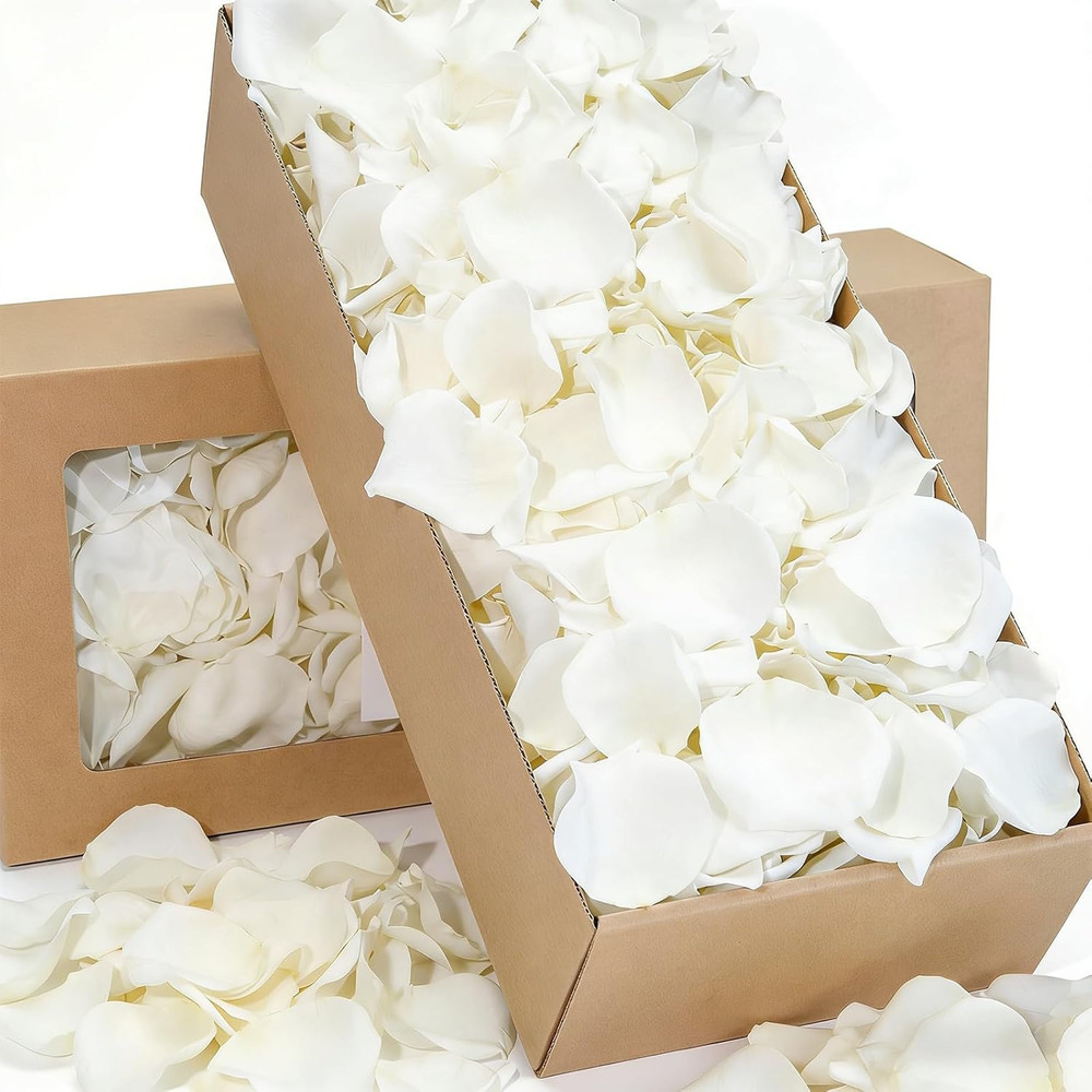 1000+ PCS Real White Rose Petals, 7.76Oz (220G) Preserved White Flower Petal for
