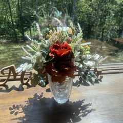 Beautiful Bridal Wedding Bouquet Budget Handmade Faux Flowers Pink Red Brown