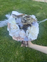 Wedding Bouquet Unique Bridal bouquet W/Birds Nest 🪺 Roses, Satin