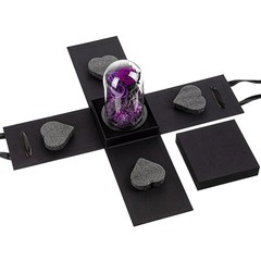DENIMOMO Valentines Day Flowers Roses Gifts for H7.8in W4.7in, Purple Rose