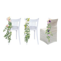 10 Pieces Wedding Chair DIY Decorations, Wedding Aisle Floral Artificial Flowers