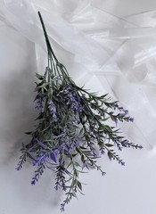 Lavender Artificial Flowers Dusty Purple Bush Deep Purple Lavenders Faux Silk x1
