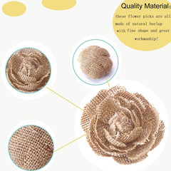 Natural Burlap Flowers Assorted Handmade Burlap Rose for Wedding Decoration and
