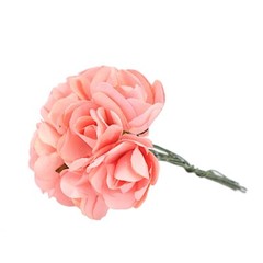 144 pcs Pink CRAFT 0.5″ wide MINI PAPER ROSES Wedding Party Flowers SALE