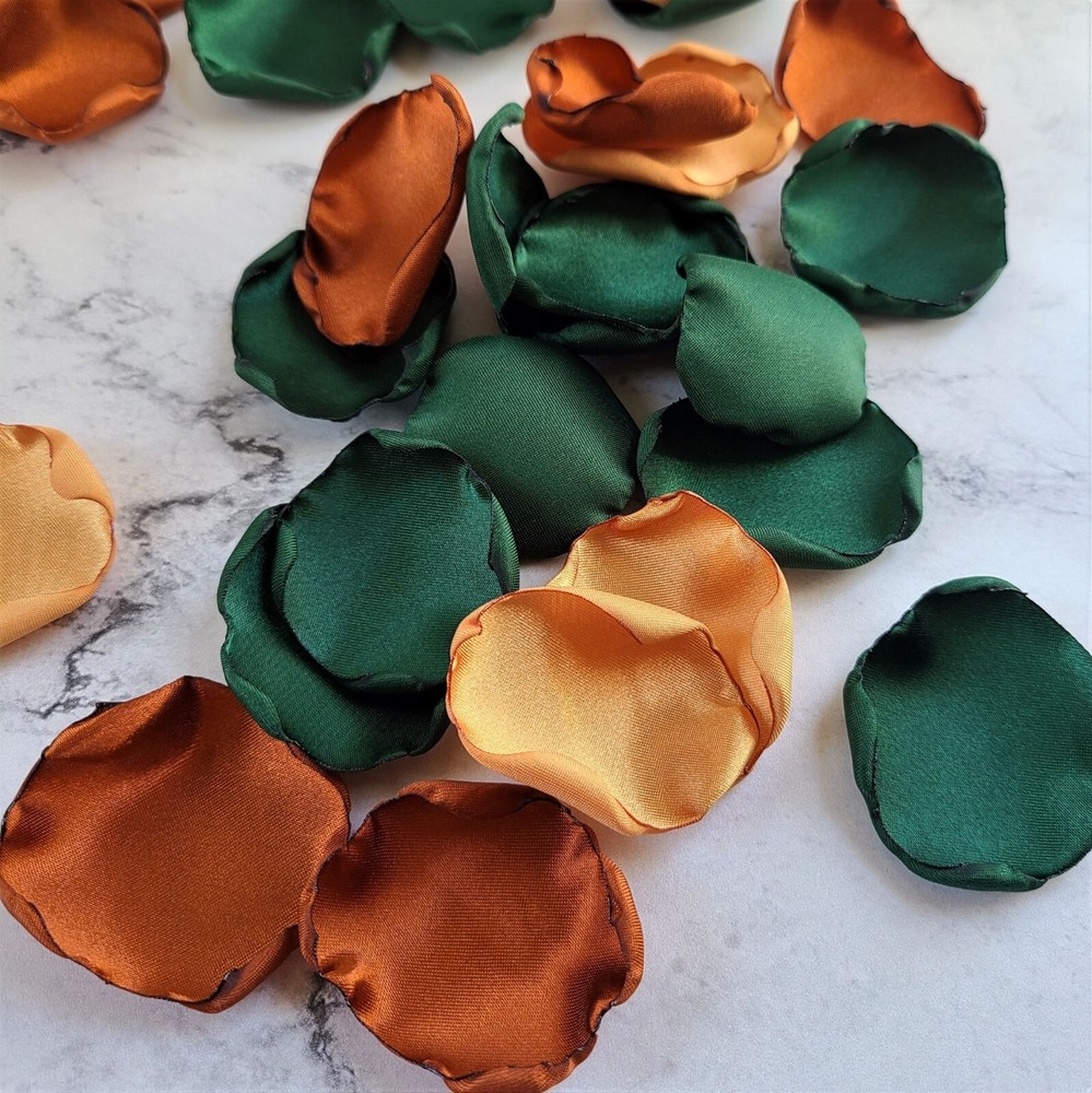 Emerald, Terracotta Rose Petals for Flower Girl Toss, Boho Fall Wedding Decor