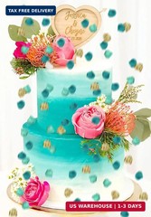 900PCS Teal Aqua Mint Gold Silk Rose Flower Petals Party Confetti Table Centerpi