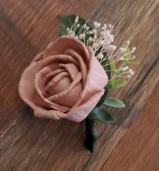 Mauve Pink Burgundy Cascade Sola Wood Bridal Bouquet Artificial Wedding Flowers