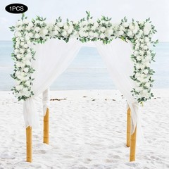 For Party Wedding Artificial Flower Row Decoration Wedding Arch Backdrop(white)