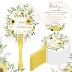 100 Pcs Wedding Hand Fans for Guests Bulk Greenery Wedding Favor Fans with Handl