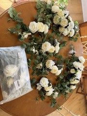 Wedding White Flowers For Arch – 9 Pieces- 6 Pieces Used One Package Not Open