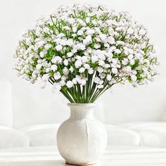 Real Touch Babys Breath Artificial Flowers Fake Flowers Baby 20 Pcs White