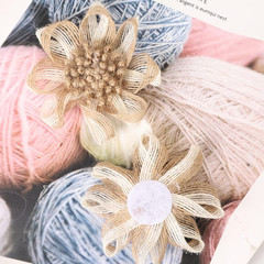 9PCS Handmade Burlap Flowers Rustic Jute Twine Rose for DIY Handmade Wedding Par