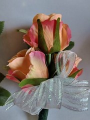 Hand Made wrist Corsage and boutonniere Set