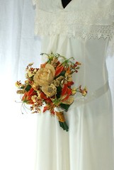 Bright Autumn Bridal Bridesmaid Bouquet in Silk