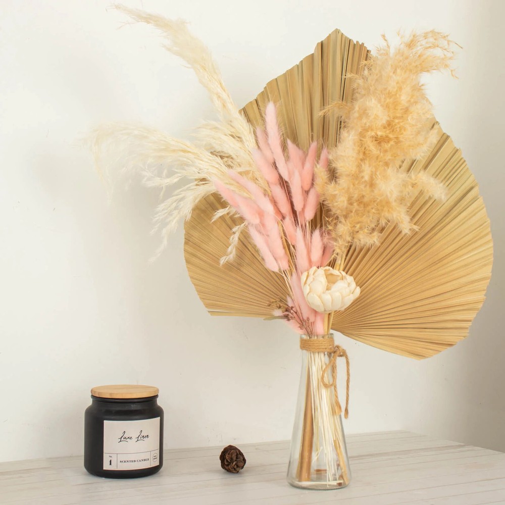 BLUSH 50 Stems 15″ Rabbit Tail Dried Natural Pampas Grass SPRAYS Party Events