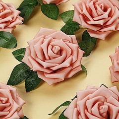 24 DUSTY ROSE 5″ FOAM ROSE Flowers Stems Wedding Events Decorations Supplies