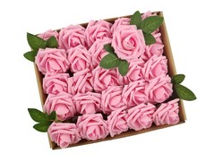 50/25pcs Artificial Flowers Real Looking Foam Roses Decoration DIY for Wedding