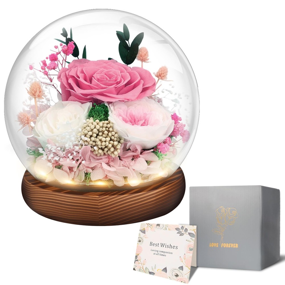 Preserved Flowers Mothers Day Gifts, Gifts for Mom Wife Grandma Pink