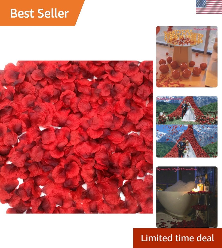 2200 PCS Artificial Dark-Red Silk Rose Petals – Ideal for Weddings & Proposals