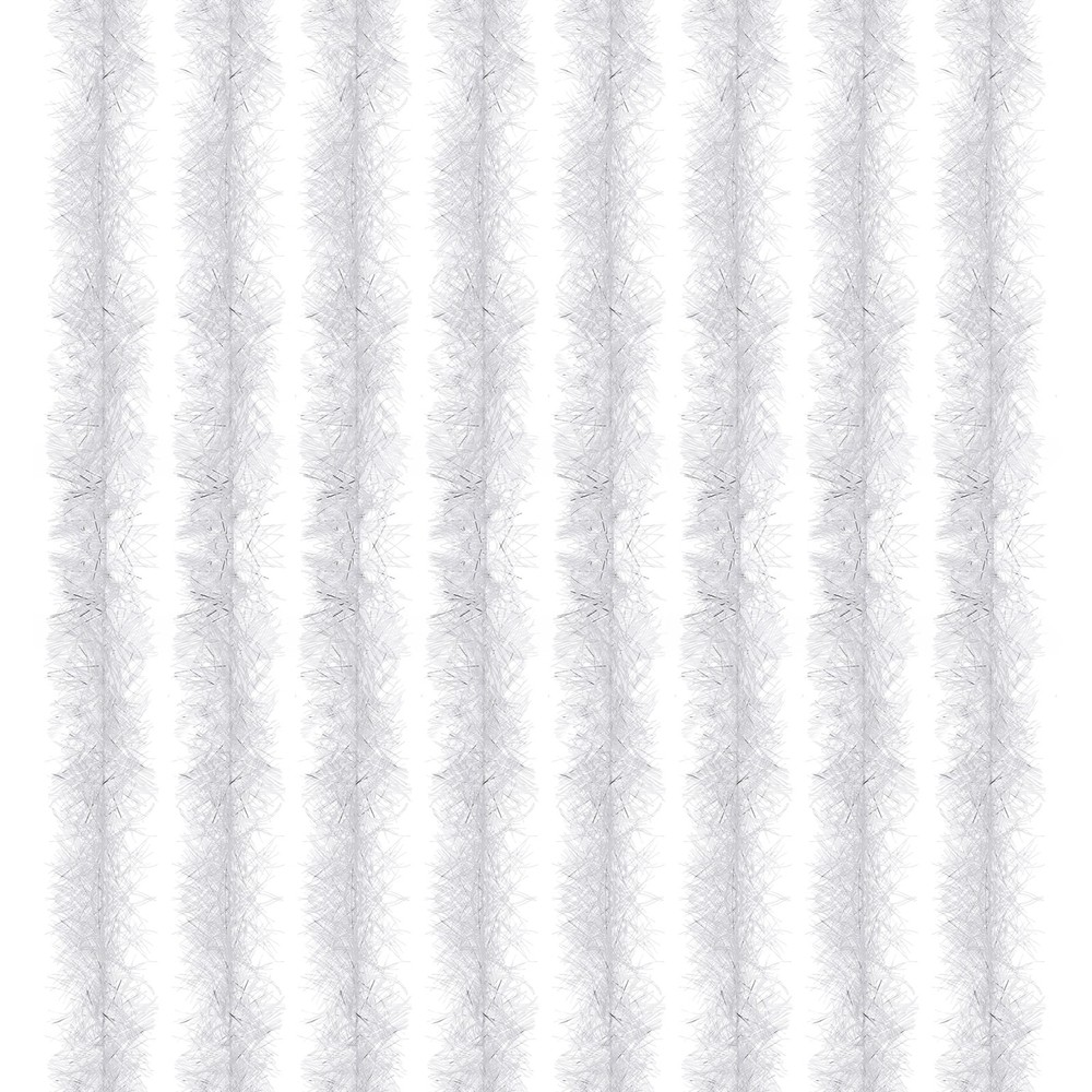 5Ft Feather Boa, 8 Pcs Artificial Fluffy Feather Boas, White