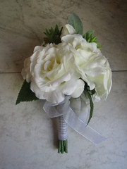 Rose/Succulent Bridal Wedding Bouquet Artificial Silk Flower Decor