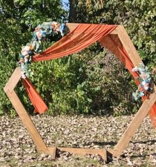 WEDDING ARCH FLOWERS DRAPE KIT 4 SWAGS~ORANGE RUST TEAL~FLORAL GARLAND 5 DRAPES