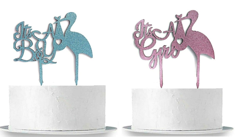 It’s A Boy / Girl Cake Topper, Glitter Wood Cake Topper, Baby Shower Cake Topper