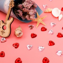 Konsait 500 Count Red/Pink Acrylic Heart Decorations, 12 mm, Red, Pink