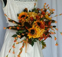 Boho Autumn Garden Faux Silk Wedding Bouquet
