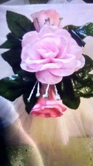6pc wedding pew bows pink rose silk flowers white tulle Rush orders Available