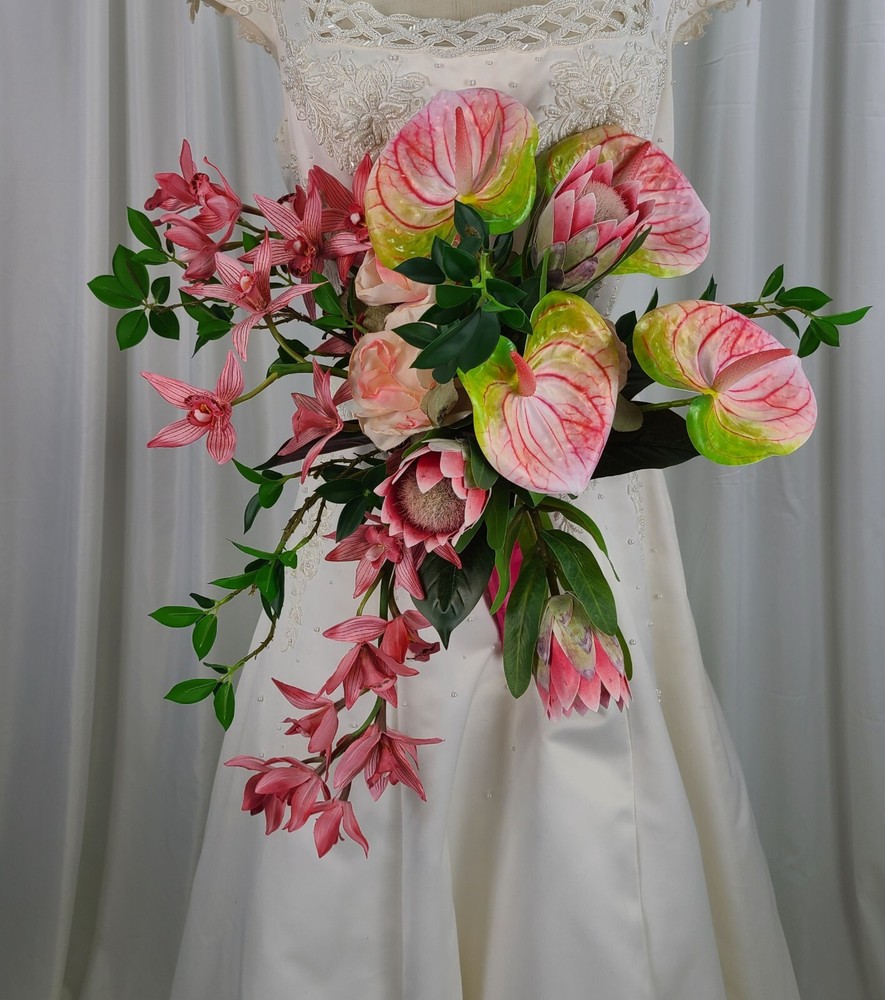 Hawaiian Tropics Faux Silk Wedding Bouquet