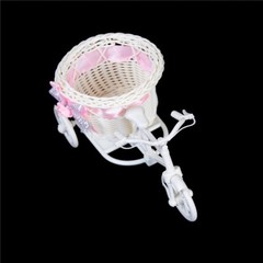 Rattan Bicycle Storage Basket Float Vase Plant Stand Holder Flower Basket