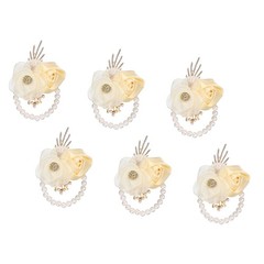 For roses, 6pcs apricot wrist flower bracelets