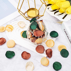 Whaline 400 Pcs Silk Rose Petals Vintage Green Gold Champagne Artificial Flower