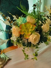 Succulent Bouquet, Rustic Bouquet, Artificial Wedding Bouquet, Bridal Bouquet, B