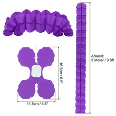 9.8ft Four-Leaf Garland, 12 Pack Tissue Paper Hanging Flower, Dark Purple