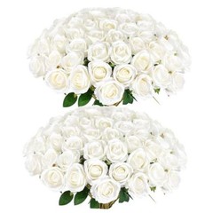 Pcs Artificial Roses Bulk Velvet Silk Roses Roses for Wedding 60 White