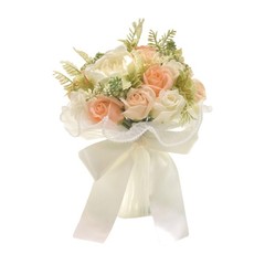Elegant Wedding Bouquet for Bride and Bridesmaid Artificial White Orange Champag