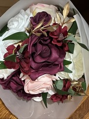 Lings Moment Marsala Blush Bridal Bouquet 7 Inch Wedding Flowers Artificial