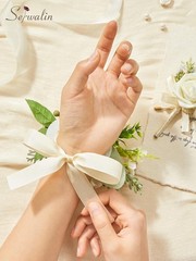 Elegant White Rose Corsage & Boutonniere Set – Perfect for Prom, Wedding, Homeco