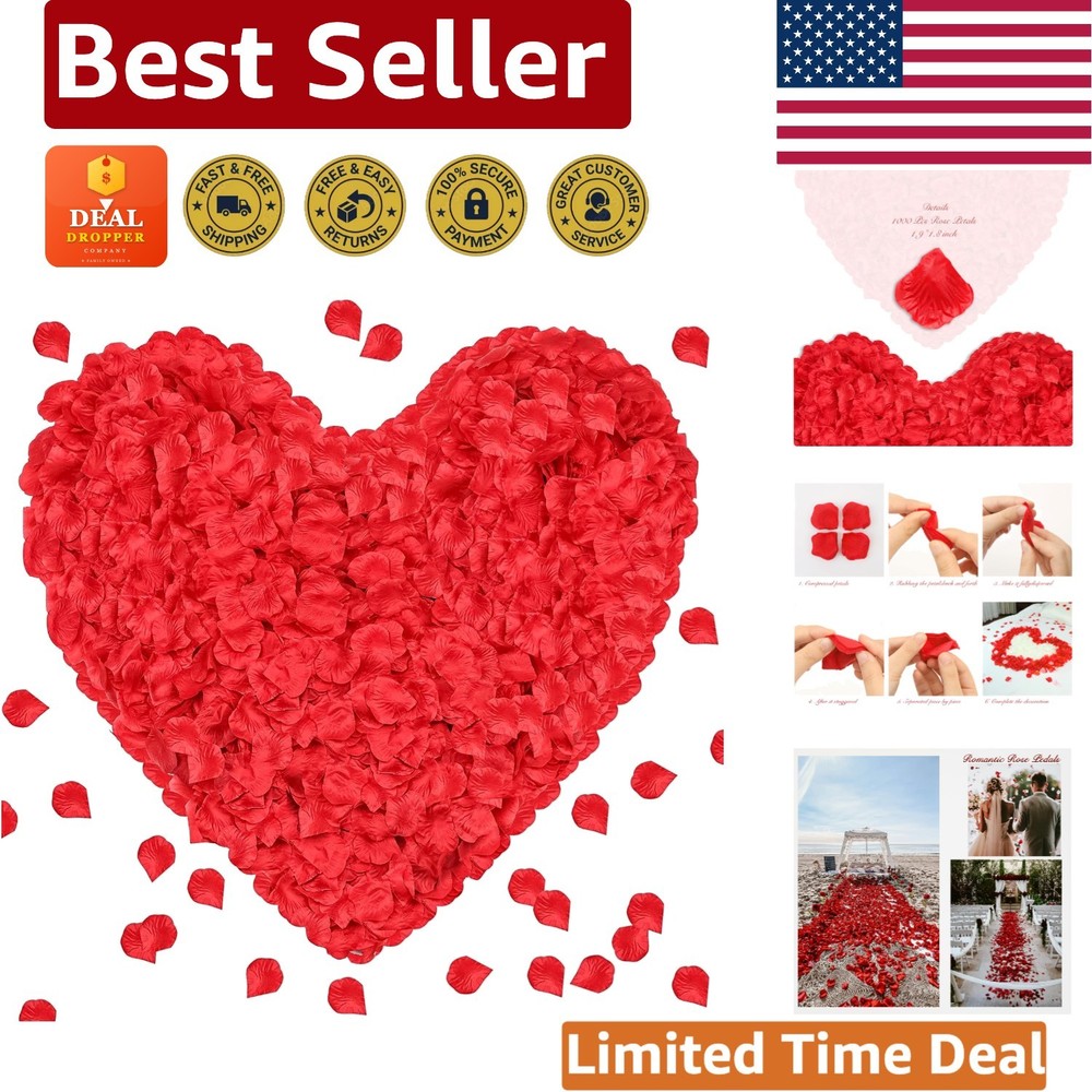 Realistic Silk Rose Petals – 1000 Pieces for Weddings, Anniversaries & More